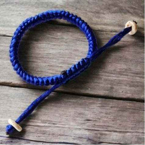 Boutique TIBET | Petit Nalanda BRACELET Bleu Ajustable | 2 Bracelets 2 Bracelets Porte Bonheur +🎁