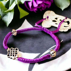 Boutique TIBET | Petit Nalanda BRACELET Violet | 2 Bracelets 2 Bracelets Porte Bonheur +🎁
