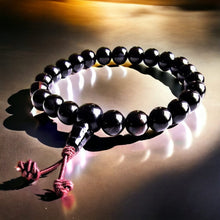 Charger l&#39;image dans la galerie, Boutique TIBET | Petit Nalanda BRACELET Onyx Noir Elastique | Homme 17-19cm Bracelet Onyx +🎁