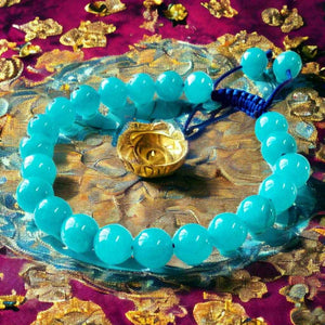 Boutique TIBET | Petit Nalanda BRACELET Amazonite Bleue Ciel Afghan | Ajustable Bracelets Collection Himalaya +🎁