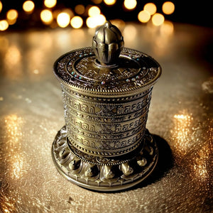 Boutique TIBET | Petit Nalanda MOULIN Grand 16cm / Bronze Moulins à Prières | Accumulation du Positif