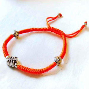 Boutique TIBET | Petit Nalanda BRACELET Orange | 2 Bracelets 2 Bracelets Porte Bonheur +🎁