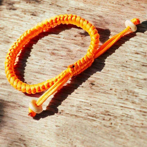Boutique TIBET | Petit Nalanda BRACELET Orange Ajustable | 2 Bracelets 2 Bracelets Porte Bonheur +🎁