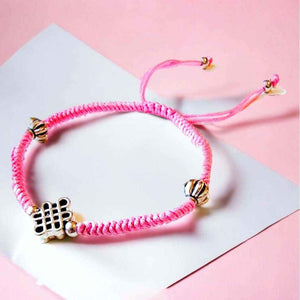 Boutique TIBET | Petit Nalanda BRACELET Rose | 2 Bracelets 2 Bracelets Porte Bonheur +🎁