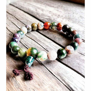 Boutique TIBET | Petit Nalanda BRACELET 17-19cm Bracelet Agates Mousses +🎁