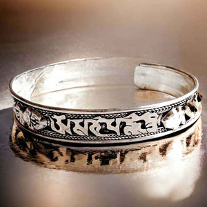 Boutique TIBET | Petit Nalanda BRACELET Ajustable | Sans Pierres Bracelet Mani Argent +🎁