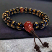 Charger l&#39;image dans la galerie, Boutique TIBET | Petit Nalanda BRACELET Bracelet Onyx et Om Mani +🎁