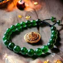 Charger l&#39;image dans la galerie, Boutique TIBET | Petit Nalanda BRACELET Jade Vert Foncé | Ajustable Bracelets Collection Himalaya +🎁