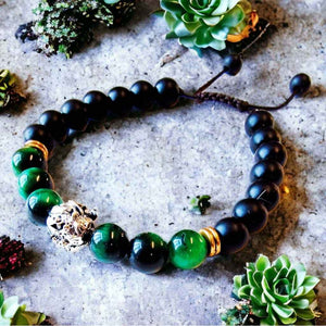 Boutique TIBET | Petit Nalanda BRACELET Agates Vertes Bracelets Collection Onyx +🎁