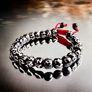 Boutique TIBET | Petit Nalanda BRACELET Perle Mantra | Ajustable Corde Rouge Bracelets Mantra +🎁