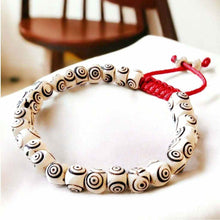 Charger l&#39;image dans la galerie, Boutique TIBET | Petit Nalanda BRACELET Blanc 10mm | Ajustable Bracelets Œil de Bouddha +🎁