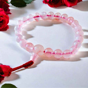 Boutique TIBET | Petit Nalanda BRACELET Sans perle Mantra | Elastique Bracelets Quartz Rose +🎁