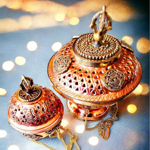 Boutique TIBET | Petit Nalanda BRULEURS Brûleur Encens Cuivre Bol d'Offrandes