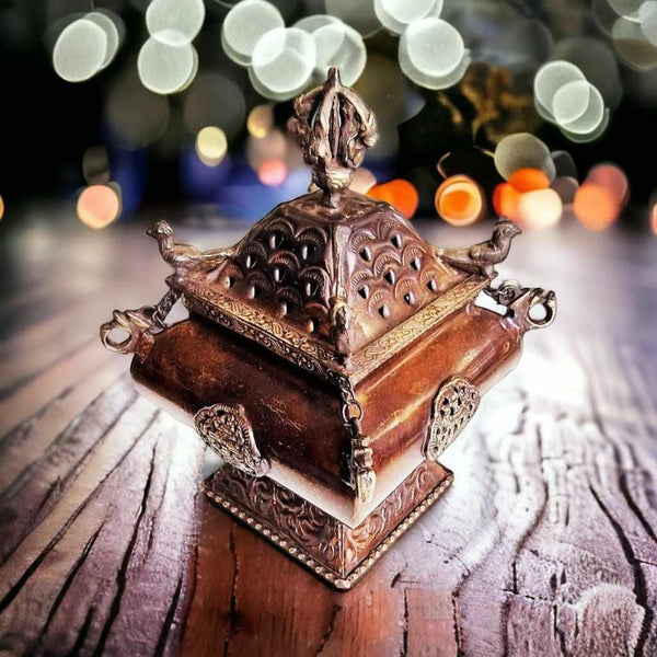 Boutique TIBET | Petit Nalanda BRULEURS Grand 750grs | 15cm Largeur x 19cm Hauteur Brûleur Encens Temple Bouddhiste +🎁