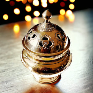 Boutique TIBET | Petit Nalanda BRULEURS Patine Gold Brûleur Encens Vase Himalaya +🎁
