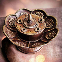 Charger l&#39;image dans la galerie, Boutique TIBET | Petit Nalanda BRULEURS Cuivre Moyen 12cm Brûleurs Encens Fleur Lotus +🎁