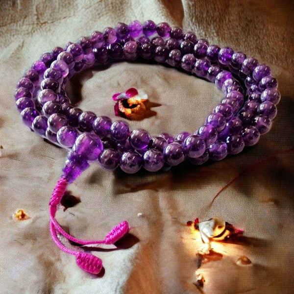 Boutique TIBET | Petit Nalanda COLLIER Mala Améthystes +🎁
