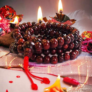 Boutique TIBET | Petit Nalanda COLLIER Santal Rouge Mala Bois Santal +🎁