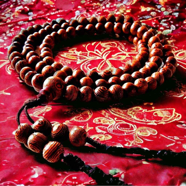 Boutique TIBET | Petit Nalanda COLLIER Mala Bois Wenge +🎁