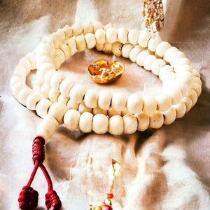 Boutique TIBET | Petit Nalanda COLLIER Blanc Mala Bouddhiste Simplement +🎁