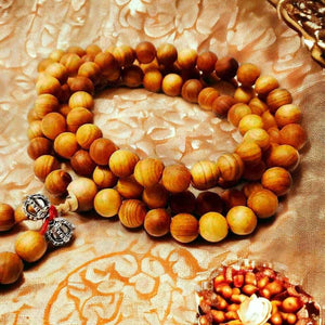 Boutique TIBET | Petit Nalanda COLLIER Sans Turquoises Mala Cèdre de Chine +🎁
