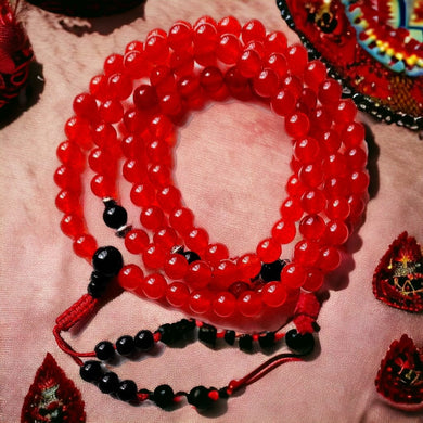 Boutique TIBET | Petit Nalanda COLLIER Perles Onyx Noir Mala Cornalines Om ou Onyx