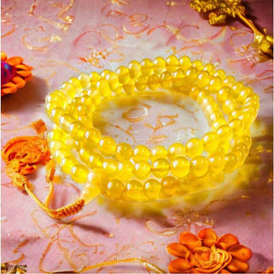 Boutique TIBET | Petit Nalanda COLLIER Jaune Mala Jade Jaune +🎁