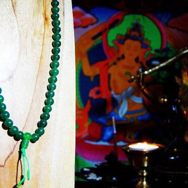 Boutique TIBET | Petit Nalanda COLLIER Mala Jade Vert +🎁
