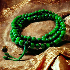 Boutique TIBET | Petit Nalanda COLLIER Mala Jade Vert +🎁