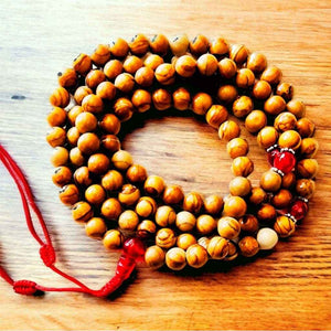 Boutique TIBET | Petit Nalanda COLLIER Mala Jaspe Jaune +🎁