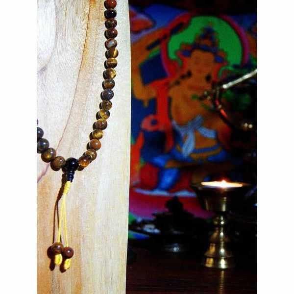 Boutique TIBET | Petit Nalanda COLLIER Mala Œil de Tigre +🎁