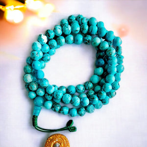 Boutique TIBET | Petit Nalanda COLLIER Mala Turquoises +🎁