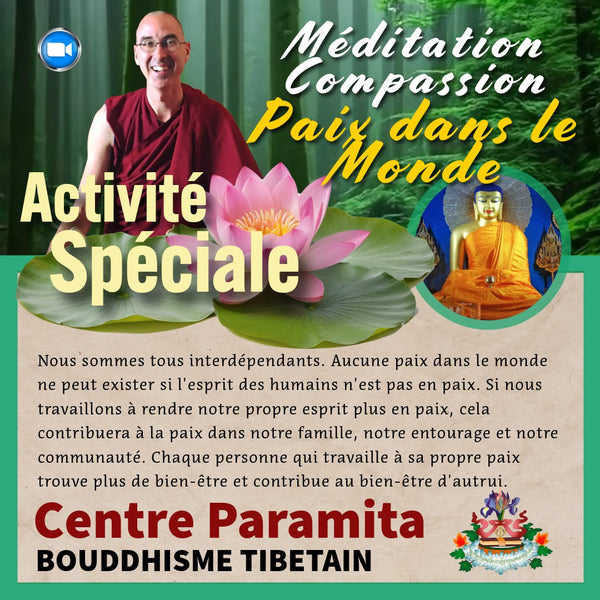 ACTIVITE SPECIALE 15 Fév 15h Zoom & GRATUIT | Méditation de la Compassion pour la Paix dans le Monde | Tenzin Gawa (Jason)