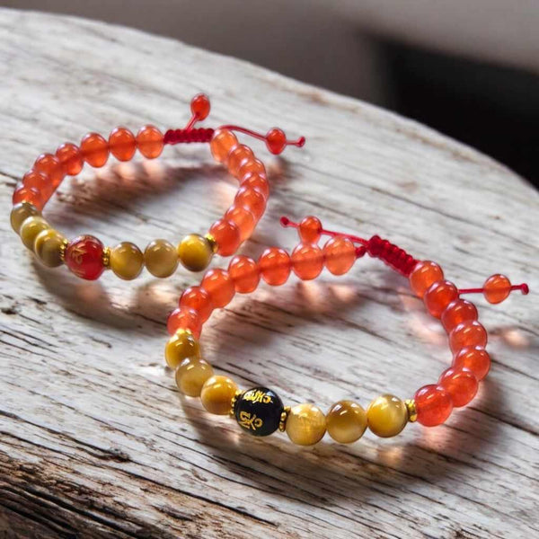 2 Bracelets Cornalines & Mantra