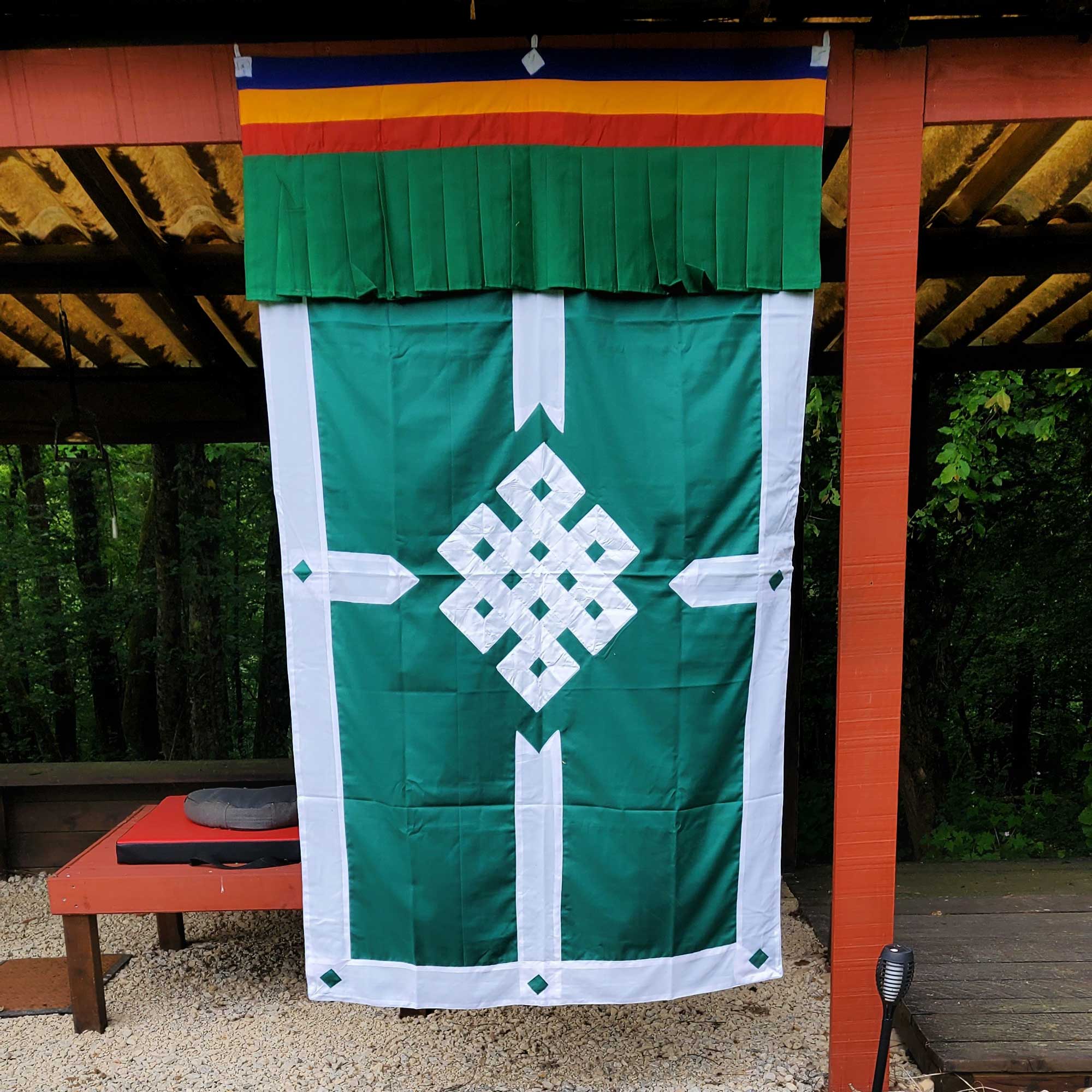 Boutique TIBET | Petit Nalanda PORTE TISSU Porte Verte | Coton Epais Portes Tibétaines en Coton