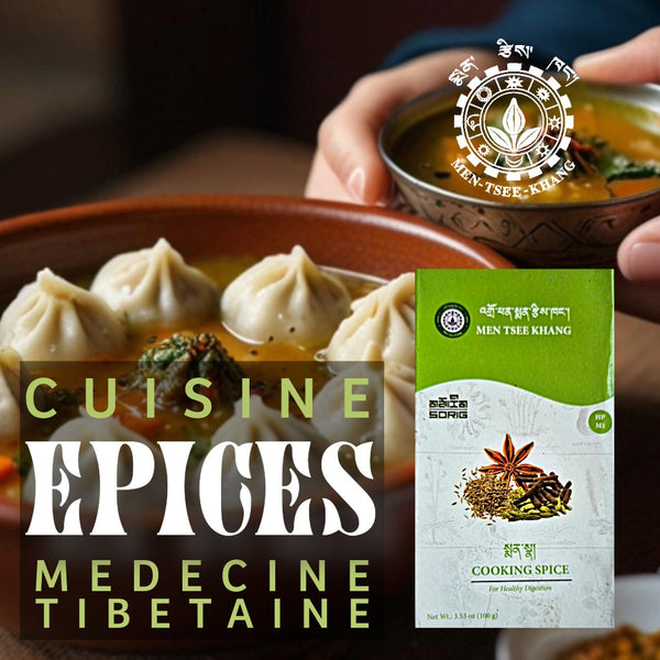 Épices de cuisine tibétaine Men-Tsee-Khang pour digestion saine, avec momos et soupe