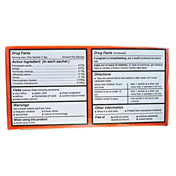 Boîte de remède tibétain naturel avec ingrédients ayurvédiques pour soulager reflux, asthme et congestion