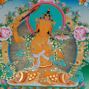 Petit Nalanda du Centre Paramita STATUE MANJUSHRI du Népal Statue Tibétaine | Bouddha Manjushri de Sagesse | NEPAL 6 cm