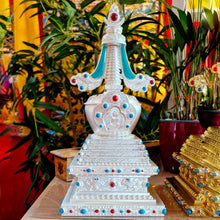 Charger l&#39;image dans la galerie, Petit Nalanda du Centre Paramita STOUPA STOUPA BLANC 1.3Kg - 30cm Stoupa Tibétain | L&#39;Esprit des Bouddhas | NOUVEAU